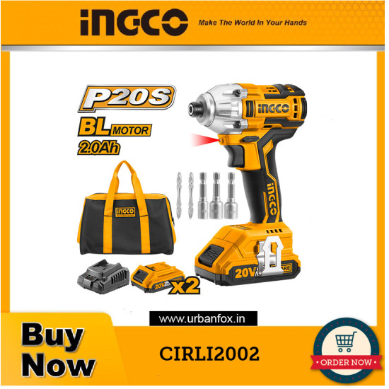 INGCO Cordless Impact Driver 20V , Brushless CIRLI2002.